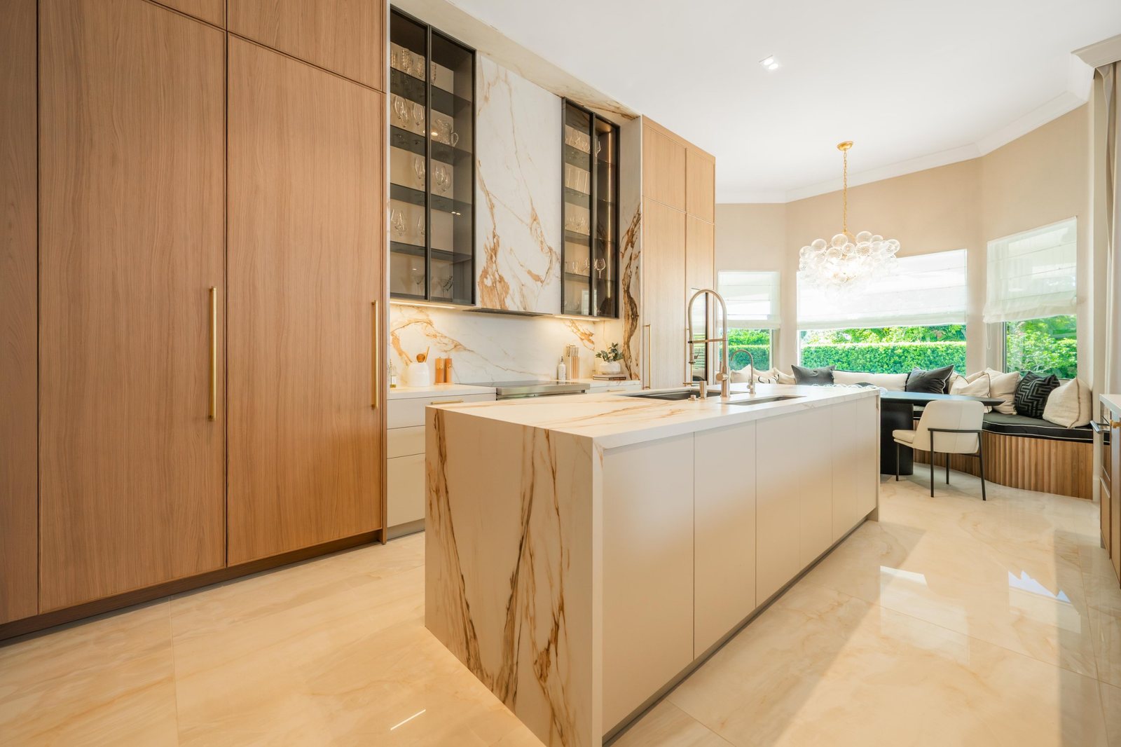 Marble and oak kitchen, photographed by Re-Capture